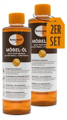 Produktbild von Renuwell Möbelöl Farblos Holzpflegemittel Möbelreiniger Spar-Set 2 x 500 ml