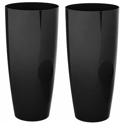 Produktbild von KMND ALFA Hochglanz-Blumentopf 2er Set 30 cm Anthrazit – Pflanzkübel für Innen- und Außenbereich