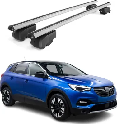 Produktbild von Dachträger Gepäckträger für Opel Grandland X 2017-2023 ABE Aluminium Grau 2x