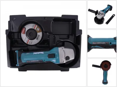 Produktbild von Makita DGA 452 ZE Akku Winkelschleifer 18V 115mm Solo + 1x passende Einlage für Makpac (  837632-8 ) - ohne Akku, ohne Ladegerät