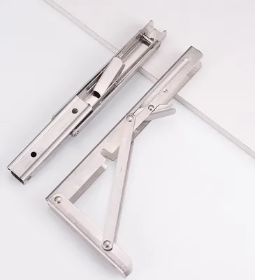 Produktbild von 2 Stück Faltbare Regalhalterungen – Platzsparend, Klappkonsole, Edelstahl, Belastbar 250 mm
