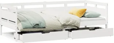 Obrázek produktu pro vidaXL Denní postel se zásuvkami bílá 80x200 cm borovice