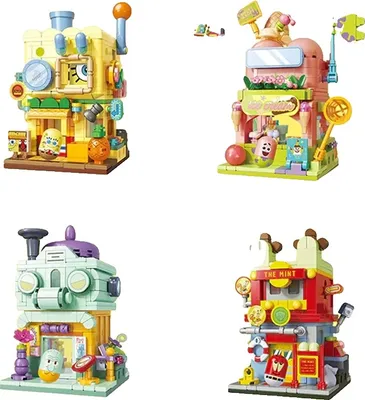 Produktbild von SpongeBob Schwammkopf Baukasten, Kreativer Spaß, Sichere Materialien, mit Box