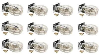 Image de KOTARBAU : Roulettes transparentes pour meubles, adaptées à tous les types de sols. Roulettes pivotantes de 75 mm, lot de 12