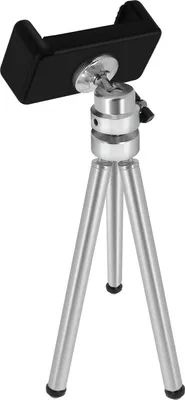Immagine prodotto di Mini treppiede per smartphone con piedini estensibili, ruotabile a 360°, LinQ - argento