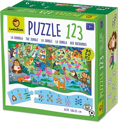 Zdjęcie produktu dla Puzzle 123 - Dżungla, Ludattica, 3 lata+