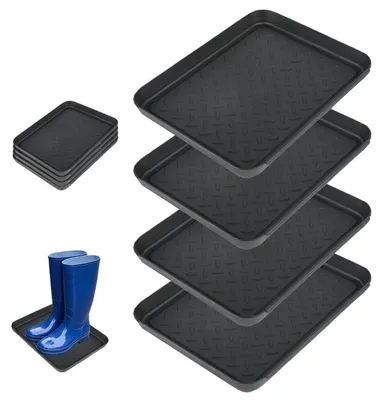 Produktbild von Schuhabtropfschale 4er-Set 35,8 x 28 x 3 cm Schwarz