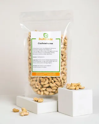 Produktbild von 10 kg Cashewkerne natur | unbehandelte Nüsse | Buxtrade | Cashews