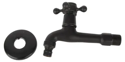 Wandhahn schwarz Messing G1/2 Zoll für Bad und Waschraum