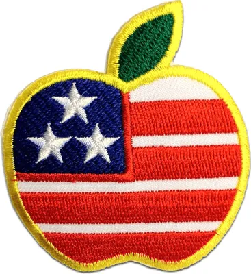 Produktbild von Usa Apple - Aufnäher, Bügelbild, Aufbügler, Applikationen, Patches, Flicken, Zum Aufbügeln, Größe: 6,0 x 6,5 cm