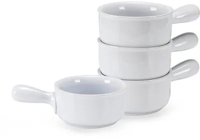 Immagine prodotto di Set di ciotole per zuppa Famanu con manico – 4 pezzi – Vetroceramica – 400 ml