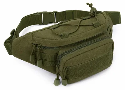 Produktbild von Taktische Gürteltasche Herren 3 L MOLLE Bauchtasche Hüfttasche Schwarz/Grün - Grün