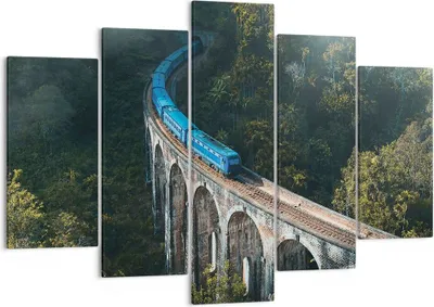 Produktbild von Bild auf Leinwand - Leinwandbild - 5 Teile - Zug Hogwarts Express - 150x100cm - Wand Bild - Wanddeko - Wandbilder - Leinwanddruck - Bilder - Wanddekoration - Leinwand bilder - EA150x100-5132