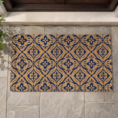 Deurmat Marokkanisches Fliesenmuster Blau 76x43 cm PP