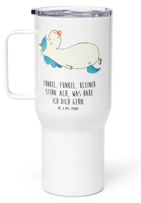 Produktbild von Mr. & Mrs. Panda To-Go-Becher Einhorn Schnuller - Weiß - Geschenk, Unicorn, Teetasse, Kaffee-to-go-Becher, Säugling, Teebecher, Mama, Geburtstag, thermosbecher, Baby