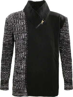 Produktbild von Übergrössen Schicker Strickpullover LAVECCHIA LV 423 Schwarz-Weiß 4XL
