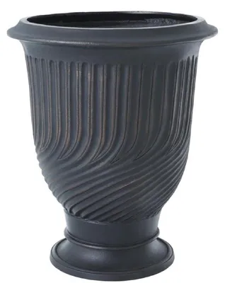 Produktbild von Casa Padrino Luxus Blumentopf Antik Bronze Ø 48 x H. 56 cm - Runder Aluminium Pflanzentopf - Luxus Qualität