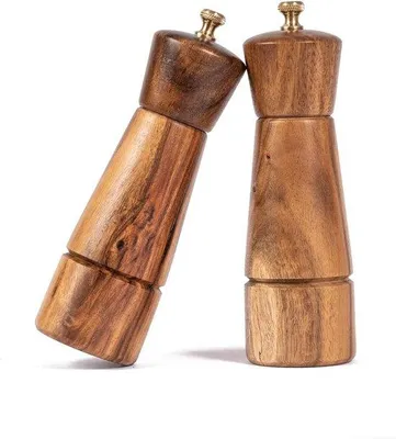 Produktbild von Verstellbare Salz- und Pfeffermühle aus Edelstahl und Akazienholz