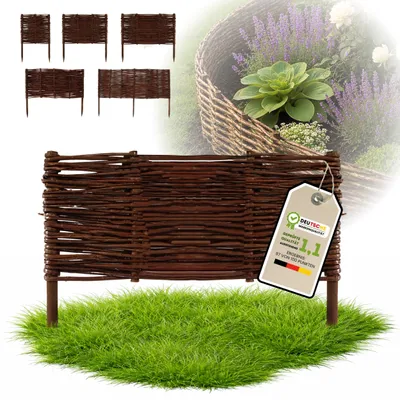 Obrázok produktu pre Floranica 1 kus Vŕbový plot 30 cm x 50 cm – Záhradný plot z vŕbového prútia Palisáda Prírodné oplotenie Ohraničenie záhona