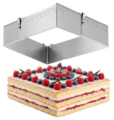 Produktbild von Backrahmen rechteckig verstellbar Edelstahl 8 cm hoch