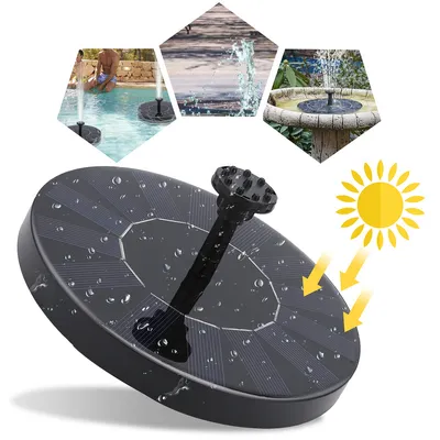 Zdjęcie produktu dla Jopassy Solar Fountain Outdoor Solar Pond Pump z panelem słonecznym 1.5W Solar Pump Water Pump Fontanna pływająca do oczka wodnego Garden Fountain Fish Tank Small Pond