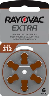 Produktbild von Rayovac Extra 1,45V Typ 312 PR41 Braun 20 x 6 Stück - 120 Batterien
