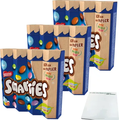 Produktbild von Smarties Multipack bunte Schokolinsen 3x4er (3x4x34g Rolle) + usy Block