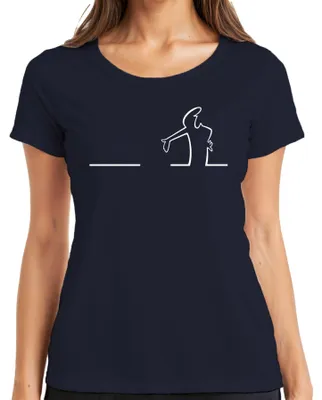 Produktbild von Balum La Linea Lui Osvaldo Cavandoli Cartoon Balum Balum Damen T-Shirt, Navy, S