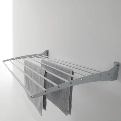Obrázok produktu pre Nástenný kôň na bielizeň, priestorovo úsporný hliníkový sušiak - Foxydry Fold Down 80 cm