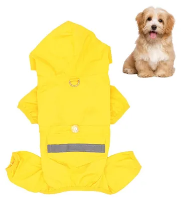 Produktbild von TRANKIELO® – Wasserdichte Regenjacke für Hunde mit Kapuze – Verstellbar, atmungsaktiv und reflektierend, geeignet für alle Hunderassen und -größen