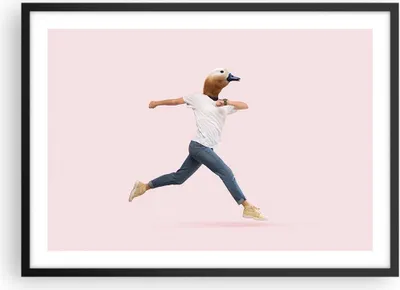 Produktbild von Gerahmtes Poster - Schwarzer Rahmen - Anthropomorphisierung Mensch Ente - 70x50 cm - Wand Bild - Wanddeko - Wandbilder - Kunstposter - Wandposter - Bilderrahmen - Bilder - Kunstdruck - P2BAA70x50-4597