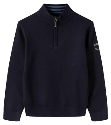 Immagine prodotto di Minoti - Maglione da bambino con mezza cerniera MN167 (122) (blu)