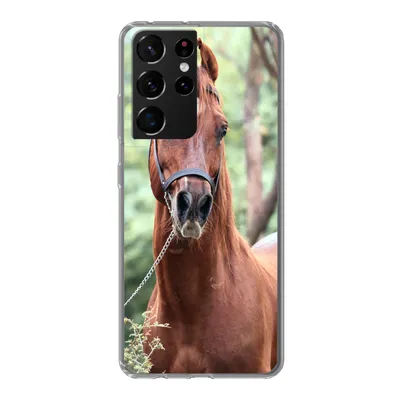 Produktbild von MuchoWow® Handyhülle Schutzhülle Hülle für Samsung Galaxy S21 Ultra Pferd - Wald - Halfter Silikon Softcase Handy Hülle - Mobiltelefon