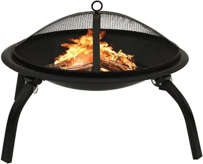 Produktbild von Möbel 2-in-1 Feuerstelle und Grill mit Schürhaken 56x56x49 cm Stahl - Feuerkörbe & -schalen &11954