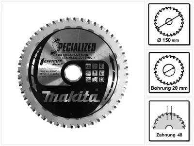 Produktbild von Makita EFFICUT Sägeblatt 150x20x48Z