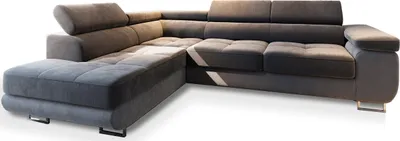Produktbild von Masseno Ecksofa SELVA L-S mit Schlaffunktion L-Form, Sofa mit Bettkasten, Wohnzimmersofa, Couch, Soffa, Bettsofa, Couchgarnitur- Grau, MONOLITH 85 + MONOLITH 84