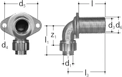 Produktbild von Sanipex Wanddurchführung 5537 aus Rotguss 1/2" x 16 x 40 mm