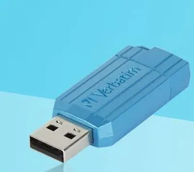 Obrázok produktu pre Verbatim PinStripe, 128 GB, USB Typ-A, 2.0, 12 MB/s, Čiapky, Modrá