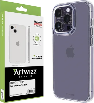 Produktbild von ARTWIZZ IcedClip Clear für iPhone 14 Pro - Hybrid Schutzhülle mit transluzenter Rückseite und transparenten Seiten