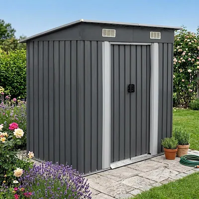 Produktbild von Gerätehaus Geräteschuppen 190x121x180 cm Gartenschuppen Gartenhaus Anthrazit