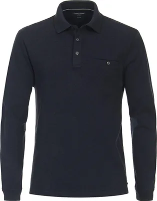 Produktbild von CASAMODA Herren Poloshirt Langarm Polokragen Casual Piqué Marine M