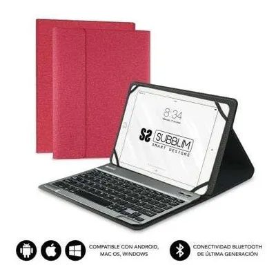 Zdjęcie produktu dla SUBBLIM SUB-KT2-BT0003, QWERTY, Hiszpański, 5 milionów znaków, Dowolna marka, Czerwony, 25,6 cm (10.1")