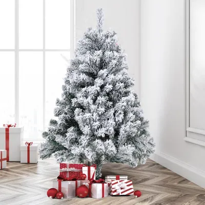 Produktbild von Eikuavons Weihnachtsbaum 120cm künstlicher Tannenbaum mit Schnee, 340 Spitzen, dichte Kunsttanne mit stabilem Metallständer