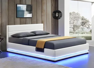 Obrázek produktu pro Postel LED světlo manželská postel 180 x 200 nábytek ložnice design