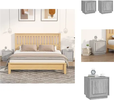 Image de vidaXL Tables de nuit 2 pcs. Gris Sonoma 44x35x45 cm bois composite - Tables de chevet