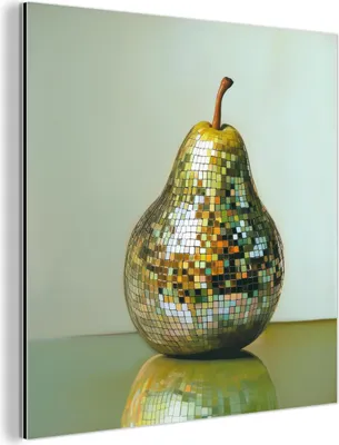 Produktbild von MuchoWow Wanddekoration Metall Metallbild Wandkunst 20x20 cm Obst - Disco - Kunst - Glitzer MuchoWow Aluminium Gemälde - Alu Dibond Bilder