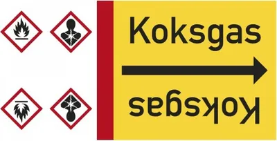 Produktbild von Dreifke® Rohrleitungsband Koksgas, DIN 2403, ab Ø 15mm, gelb/schwarz, 33m/Rolle