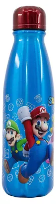Produktbild von Super Mario Aluminium Trinkflasche für Kinder 600ml Wasserflasche Blau