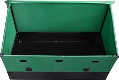 Produktbild von SucceBuy 150 Gallonen Outdoor-Aufbewahrungsbox, wasserdichte PE-Plane-Deckbox mit verzinktem Rahmen, Allwetterschutz, tragbar für Camping, Braun & Blau