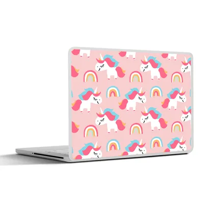 Produktbild von MuchoWow® Laptop Aufkleber Sticker Cover Einhorn - Regenbogen - Rosa - Muster 30x21 cm - Sticker für Laptop - Selbstklebend